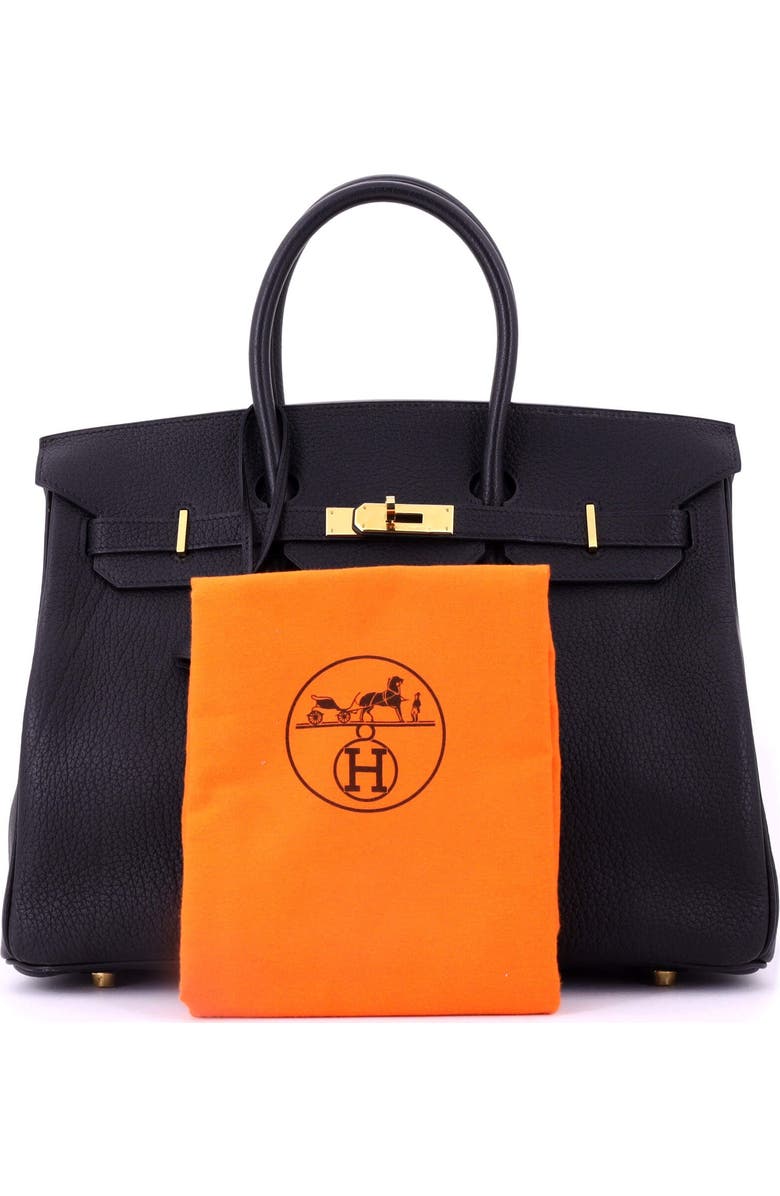 Pre-Owned Hermes Birkin Handbag Black Fjord with Gold Hardware 35, Alternate, color, Noir