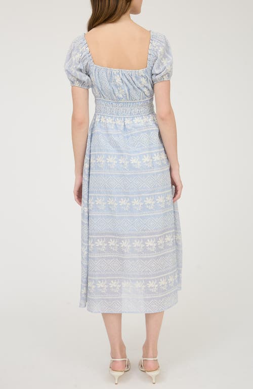 Blu Pepper Embroidered Lace Midi Dress In Multi