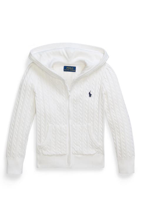 Kids' Cable Knit Cotton Zip Hoodie