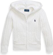 Polo Ralph Lauren Kids' Cable Knit Cotton Zip Hoodie