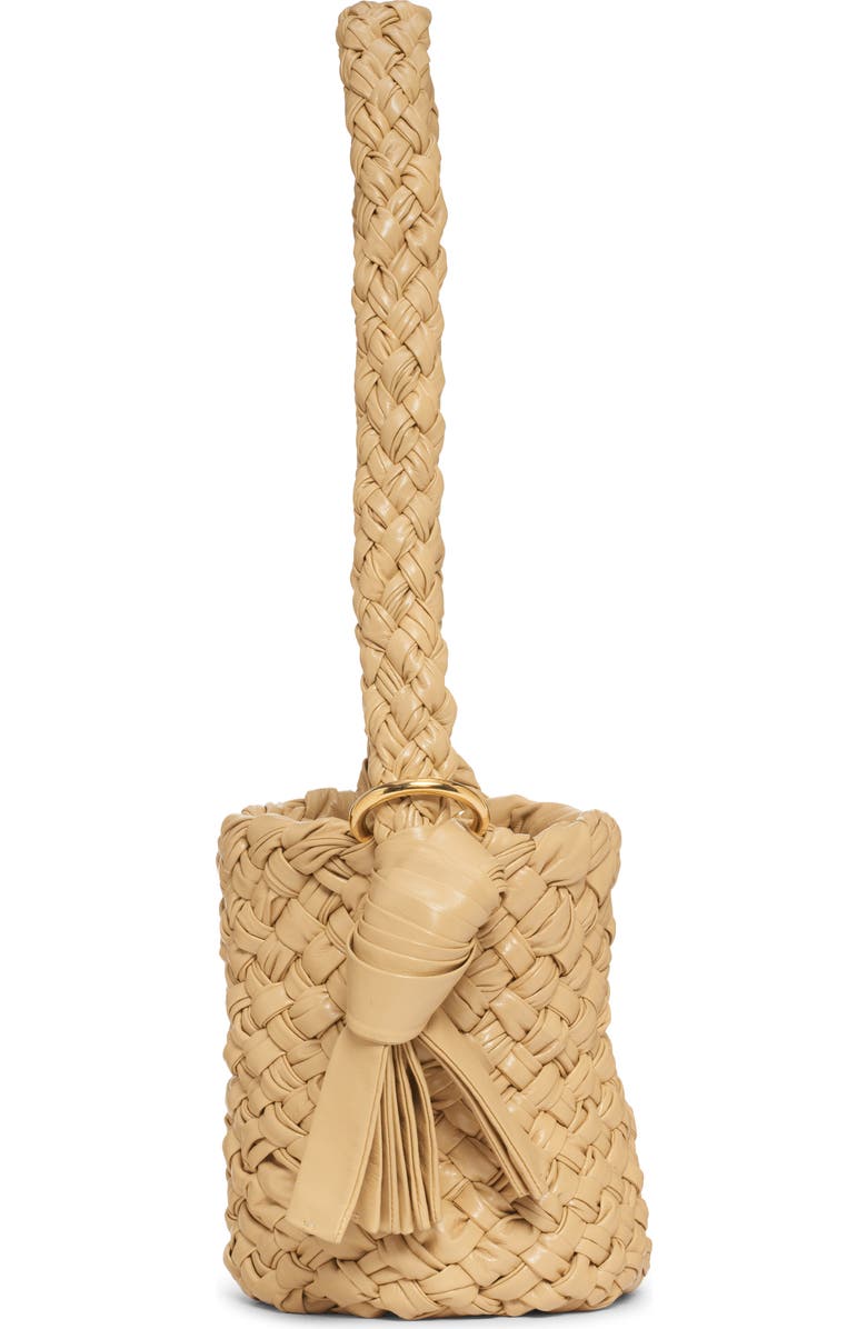 Bottega Veneta Kalimero Plissé Intrecciato Leather Bucket Bag, Alternate, color, Cob-M Brass