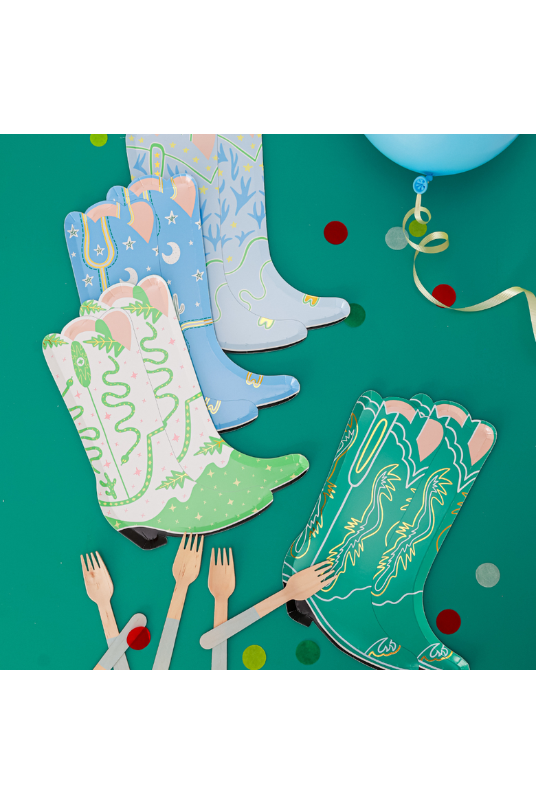 Yeehaw Large "Boot" Plates, Alternate, color, Assorted Pre-Pack
