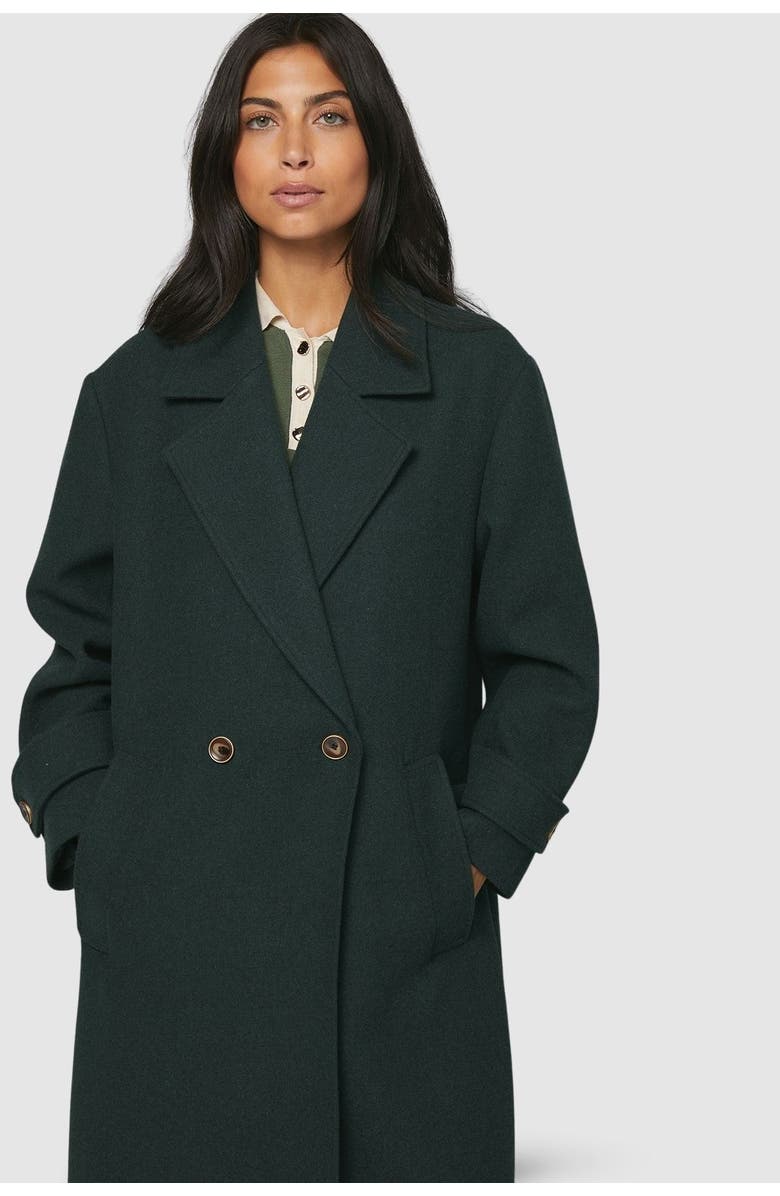 Wallis Double Breasted Car Coat, Alternate, color, Green
