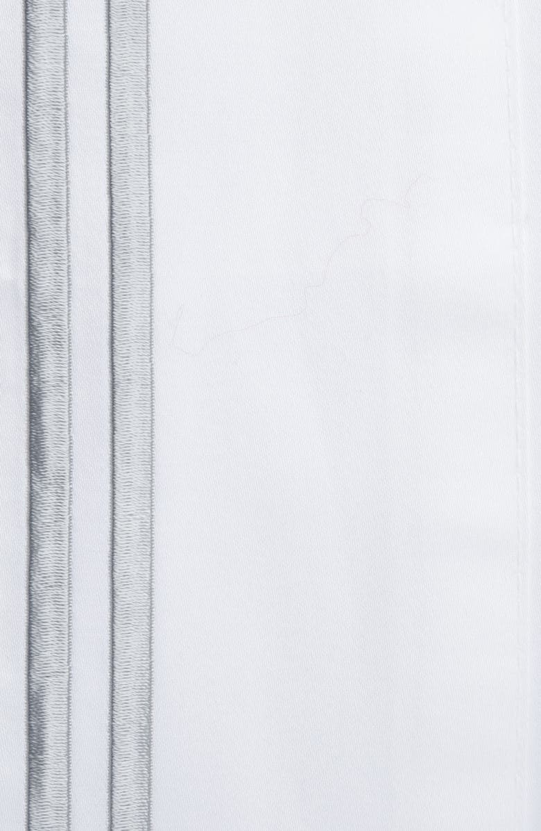 MELANGE HOME Dual Stripe Embroidered 600 Thread Count Cotton Duvet Set, Alternate, color, Charcoal Grey