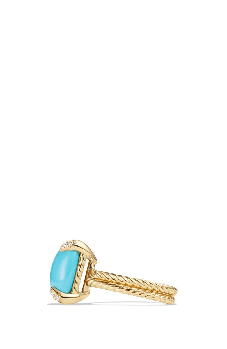 David Yurman Châtelaine Ring with Diamonds, Alternate, color, Turquoise