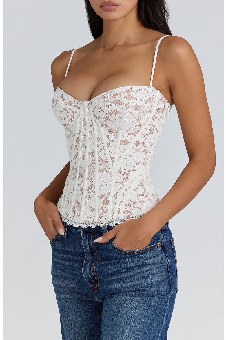 Rania Lace Corset Top, Alternate, color, WHITE