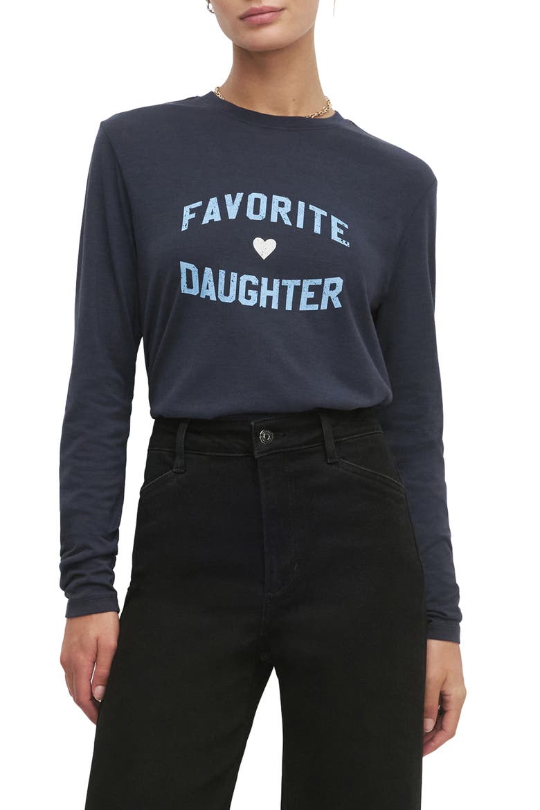The Favorite Daughter Long Sleeve Graphic T-Shirt, Main, color, NAVY/ LIGHT BLUE