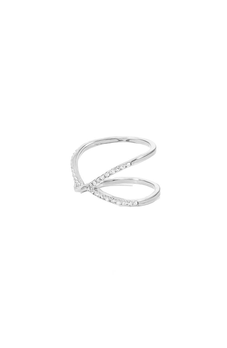 Bearfruit Jewelry Claire Statement Adjustable Ring, Alternate, color, Silver