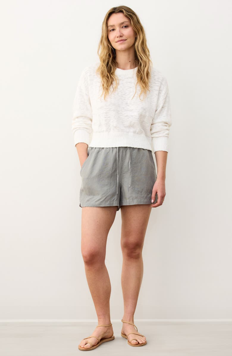 Marine Layer Seabreeze Crewneck Slubbed Cotton Sweater, Alternate, color, Cream