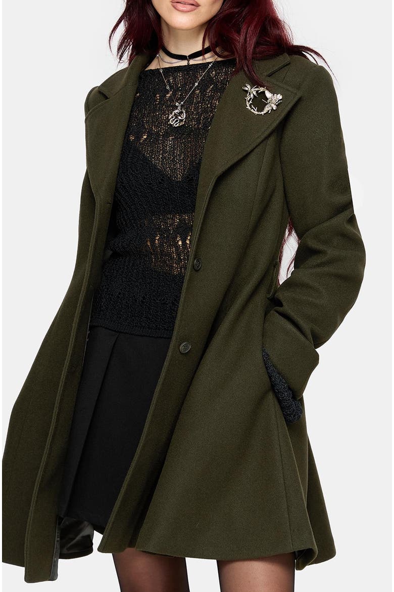 Cyrene Belted Removable Hood Coat, Alternate, color, Green