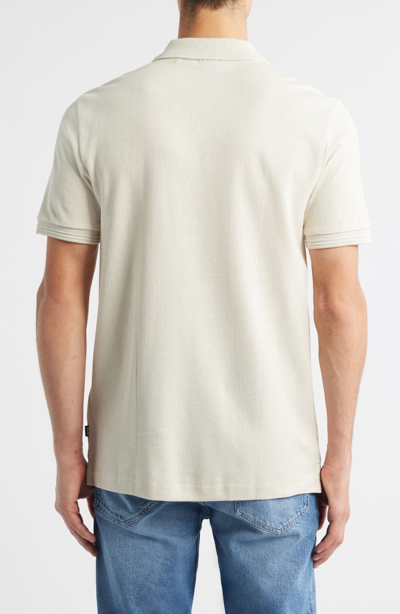 BOSS Parlay Herringbone Cotton Polo, Alternate, color, Open White