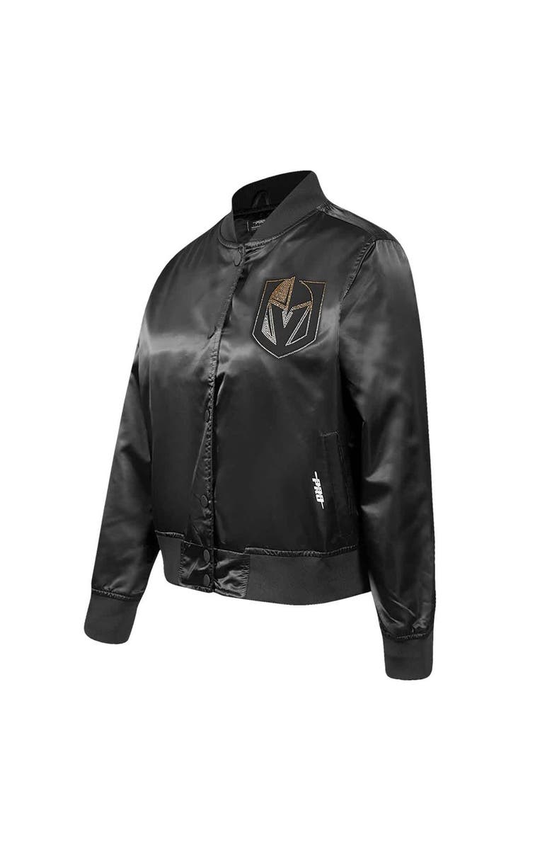 PRO STANDARD Women's Pro Standard  Black Vegas Golden Knights Rhinestone Jewels Satin Full-Snap Jacket, Alternate, color, Black
