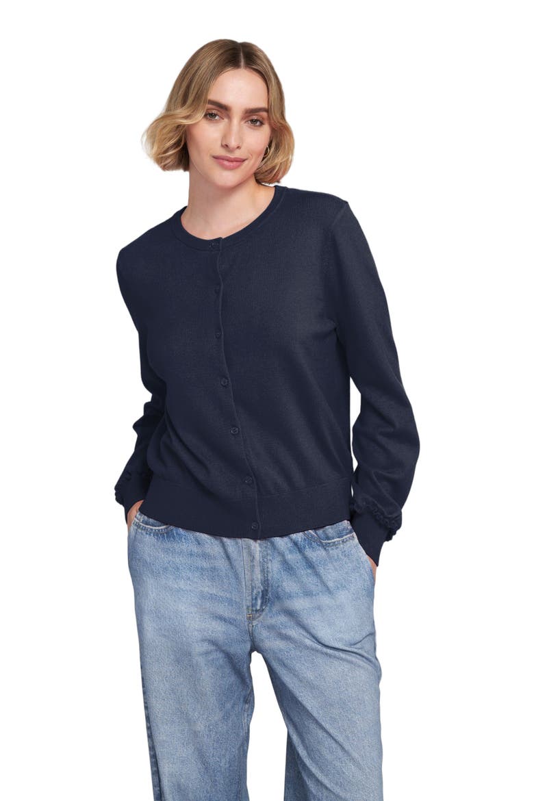 Fine Gauge Light Weight Cardigan Sweater, Alternate, color, Navy