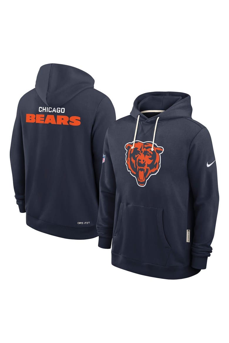 Men's Nike Navy Chicago Bears Sideline Standard Issue Initial Home Dri-FIT Hoodie, Alternate, color, Navy