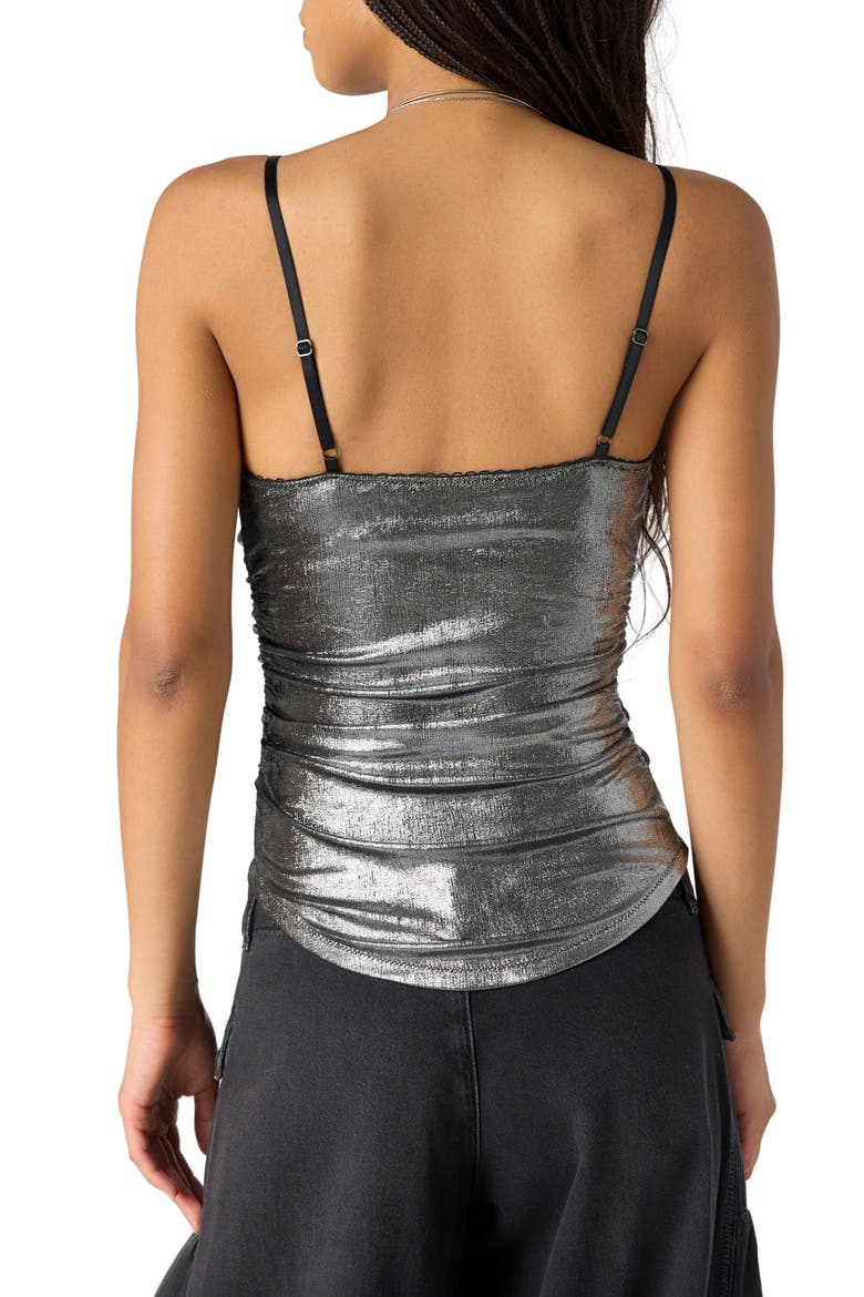 Midnight Luster Cowl Neck Cami, Alternate, color, GREY