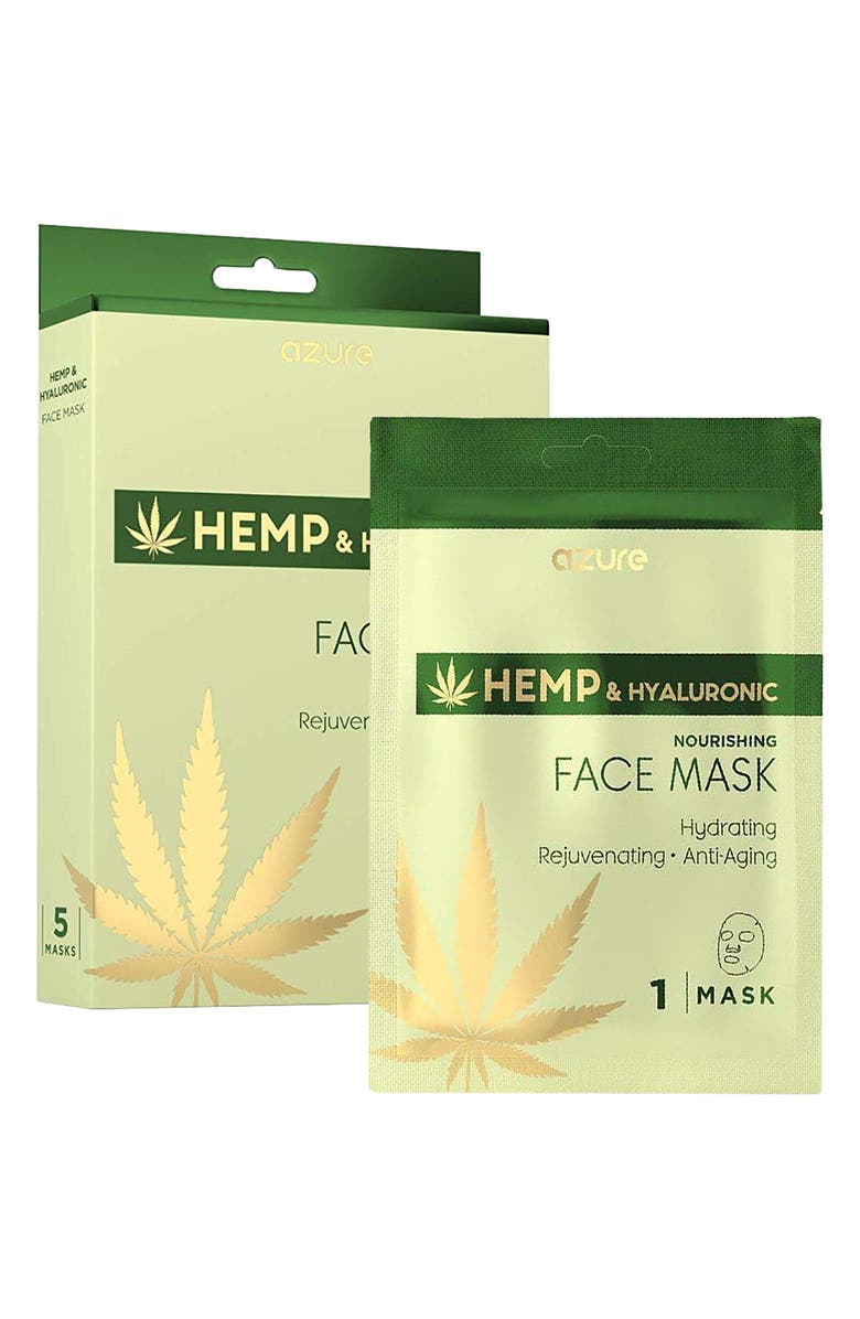 AZURE Hem and Hyaluronic Nourishing Face Mask - Pack of 5, Main, color,