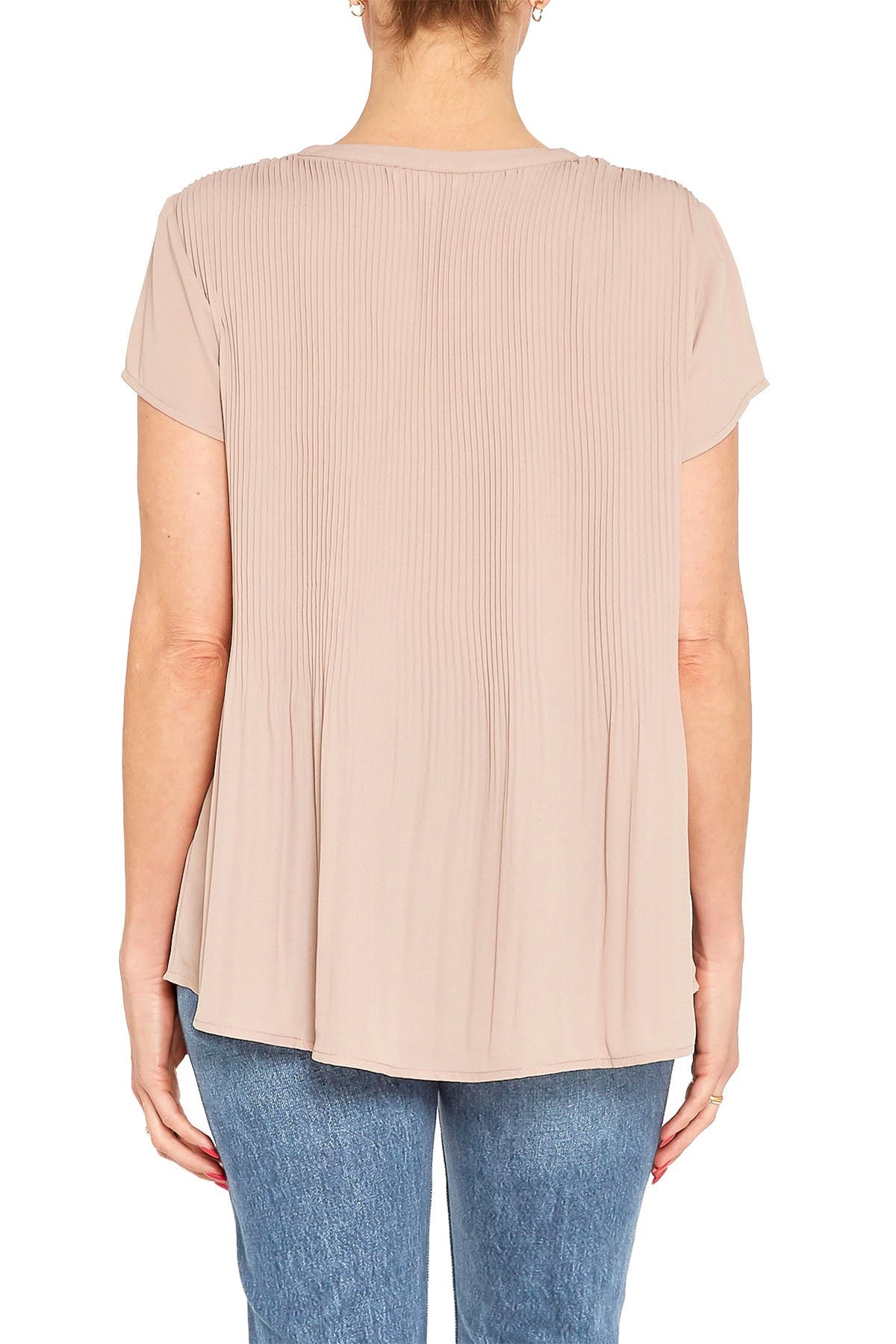 Pleione Plisse Pleated V-Neck Blouse (Women) | Nordstromrack