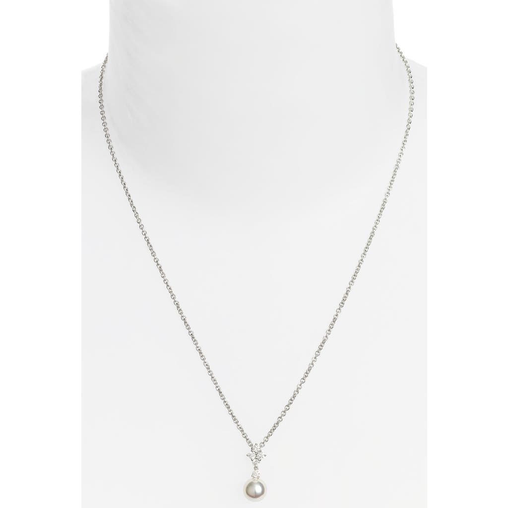 Mikimoto 'Classic Elegance' Akoya Cultured Pearl & Diamond Necklace in White Gold  product