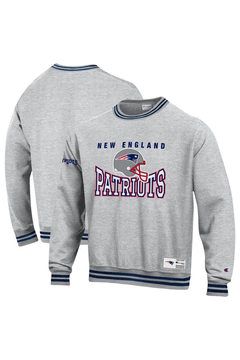 Men's Champion Gray New England Patriots Reverse Weave Fleece Sweatshirt, Main, color, Gray