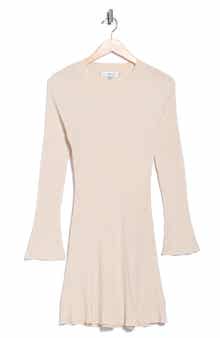 Directional Wide Rib Long Sleeve Sweater Dress