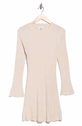 Directional Wide Rib Long Sleeve Sweater Dress