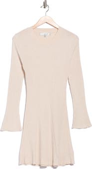 Madden Girl Directional Wide Rib Long Sleeve Sweater Dress
