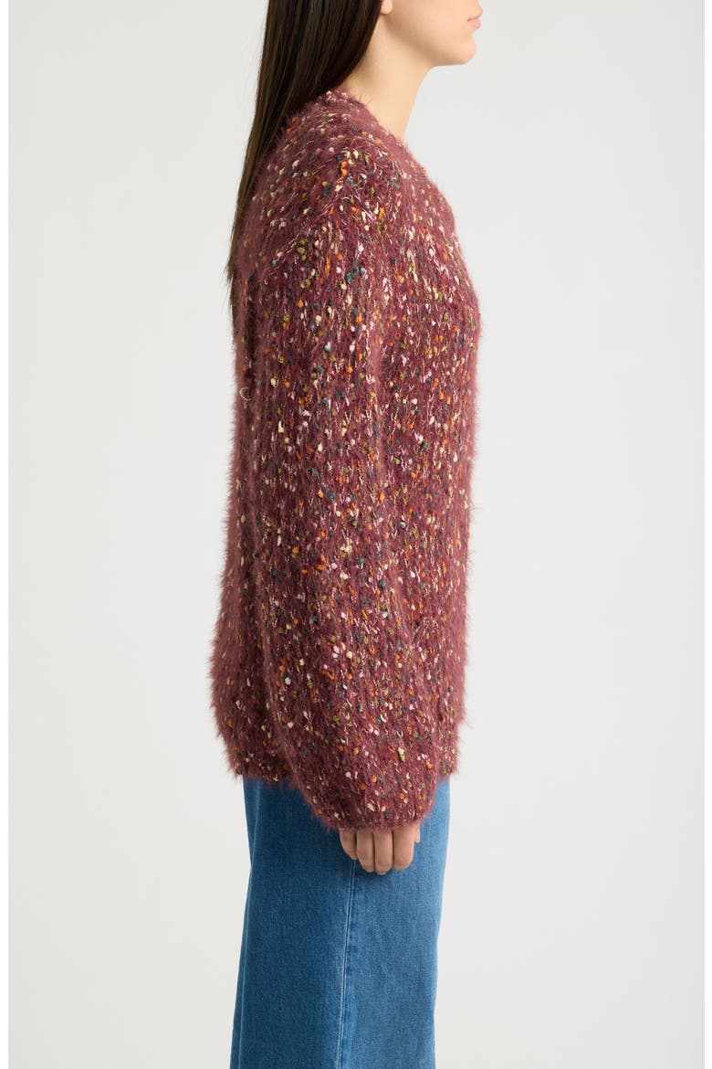Speckled Sweater, Alternate, color, BORDEAUX