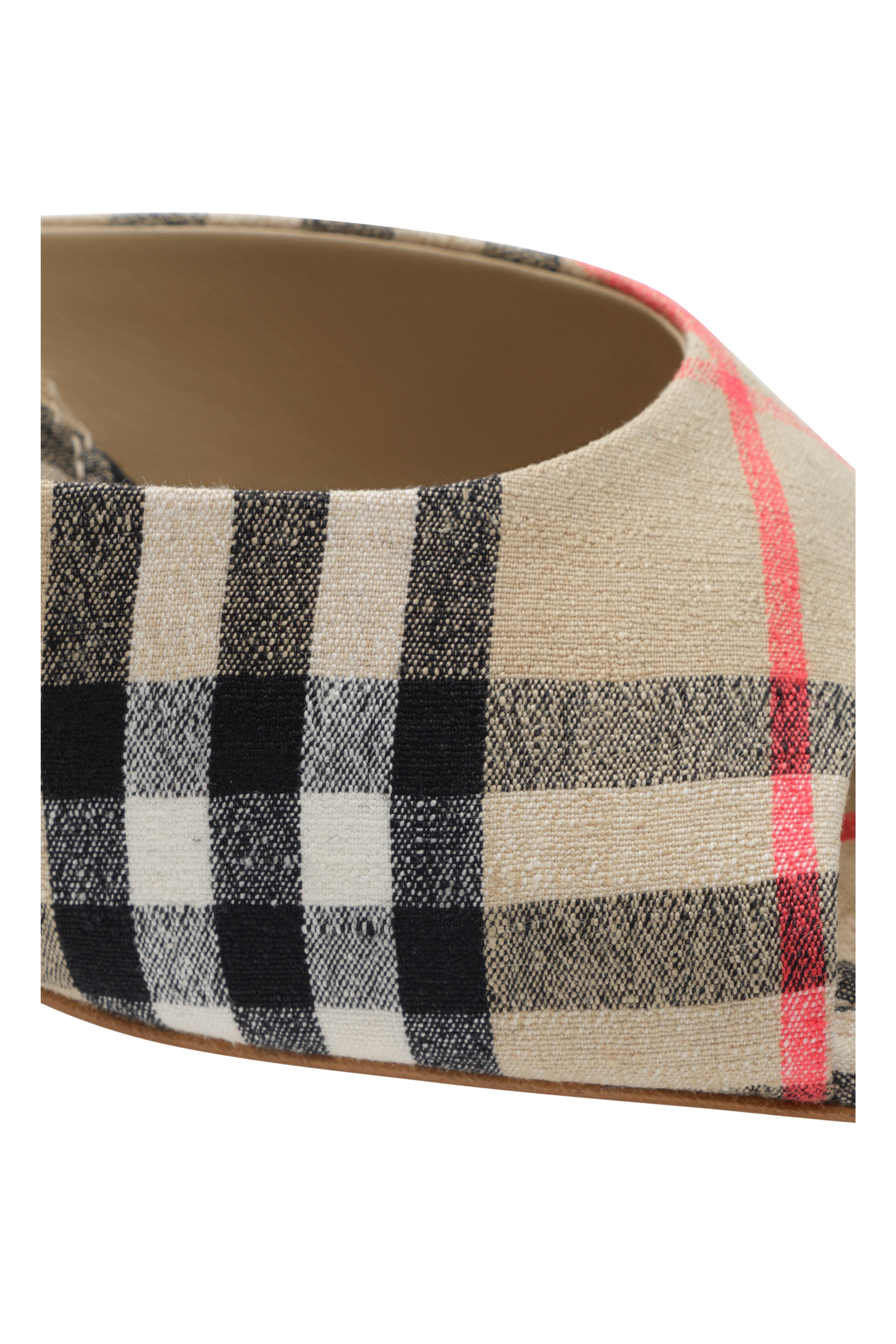 Burberry Check Mews High Sandals, Alternate, color, Sand Beige