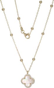 FZN Mother of Pearl Clover Pendant Necklace