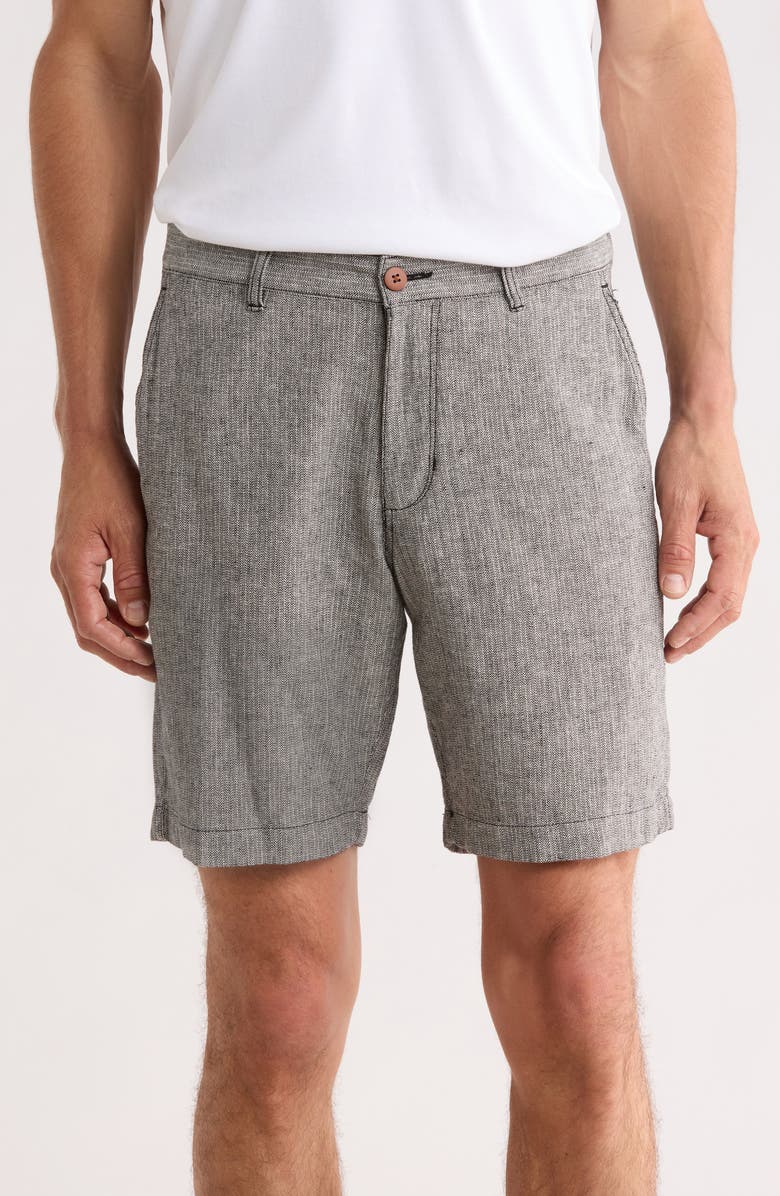Tommy Bahama City & Sun Herringbone Shorts, Main, color, Coal