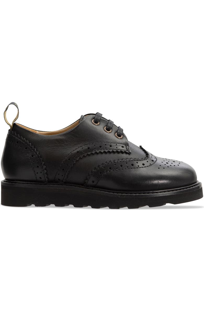 Young Soles Brando Kids Brogue Shoe, Alternate, color, All Black