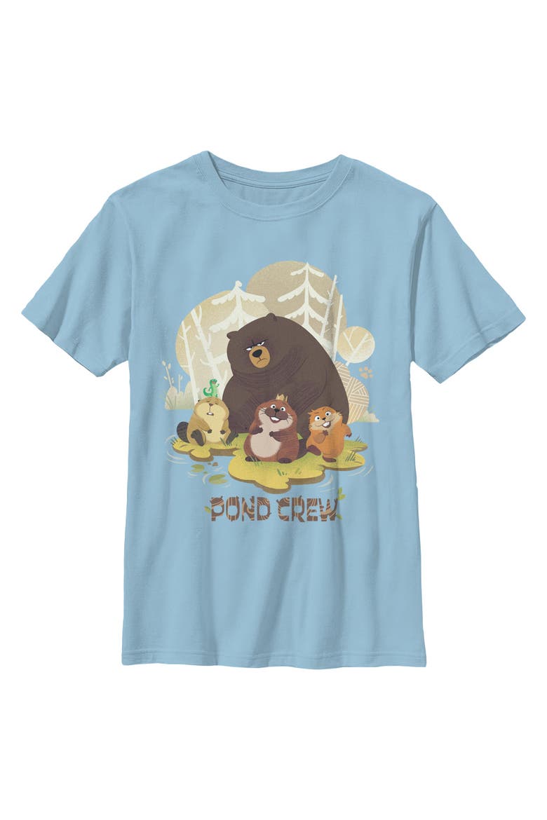 Boy's Hoppers Beaver Pond Crew  Graphic T-Shirt, Main, color, Light Blue