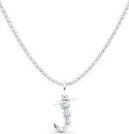 HauteCarat Graduated Lab Created Diamond Initial Letter Pendant Necklace