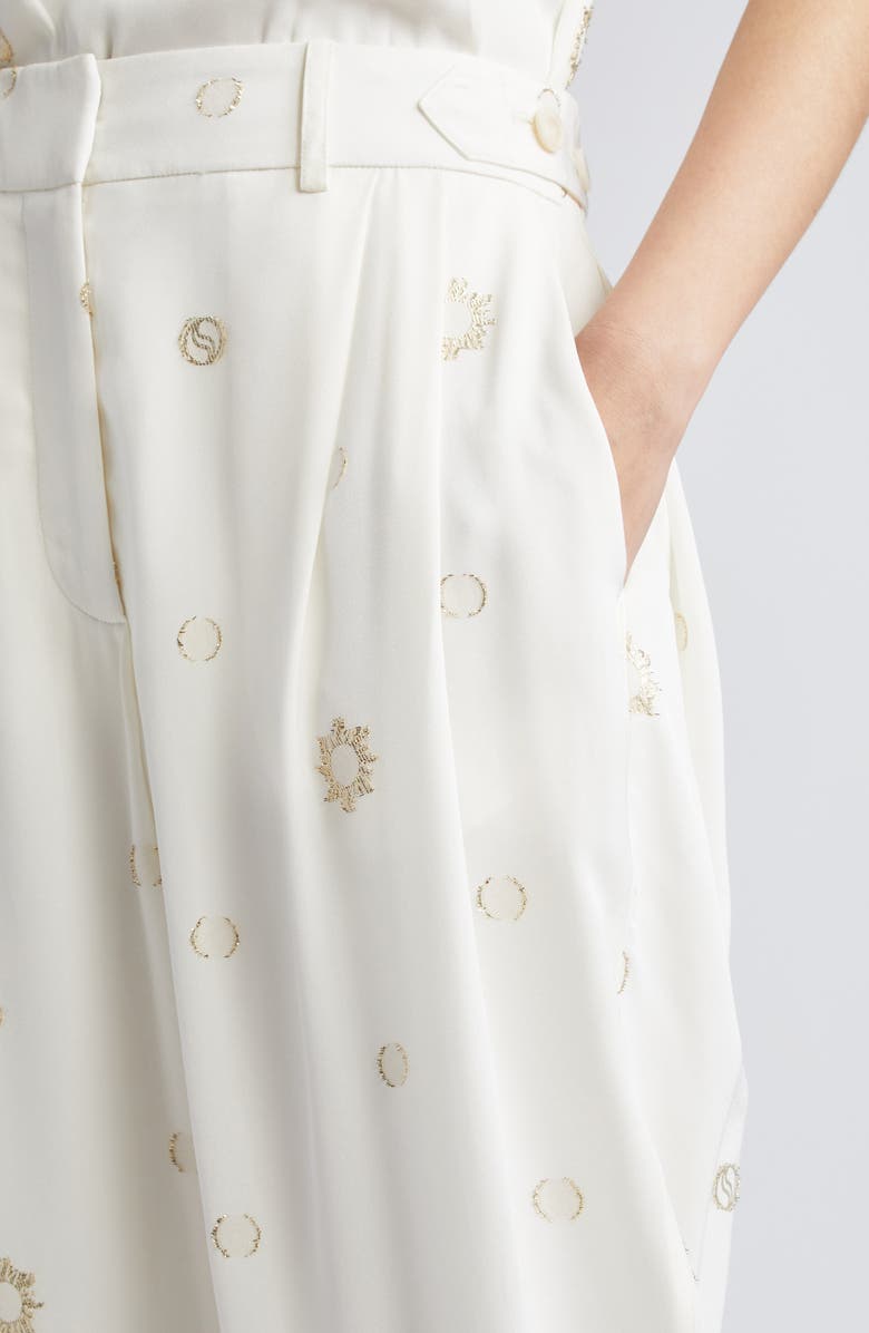 Stella McCartney Foil Dot Banana Leg Trousers, Alternate, color, 