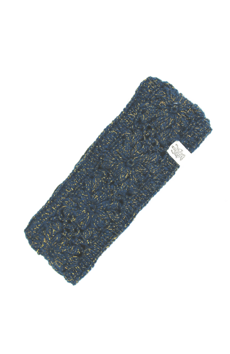 Nirvanna Designs Flower Crochet Headband- LUREX, Main, color, 