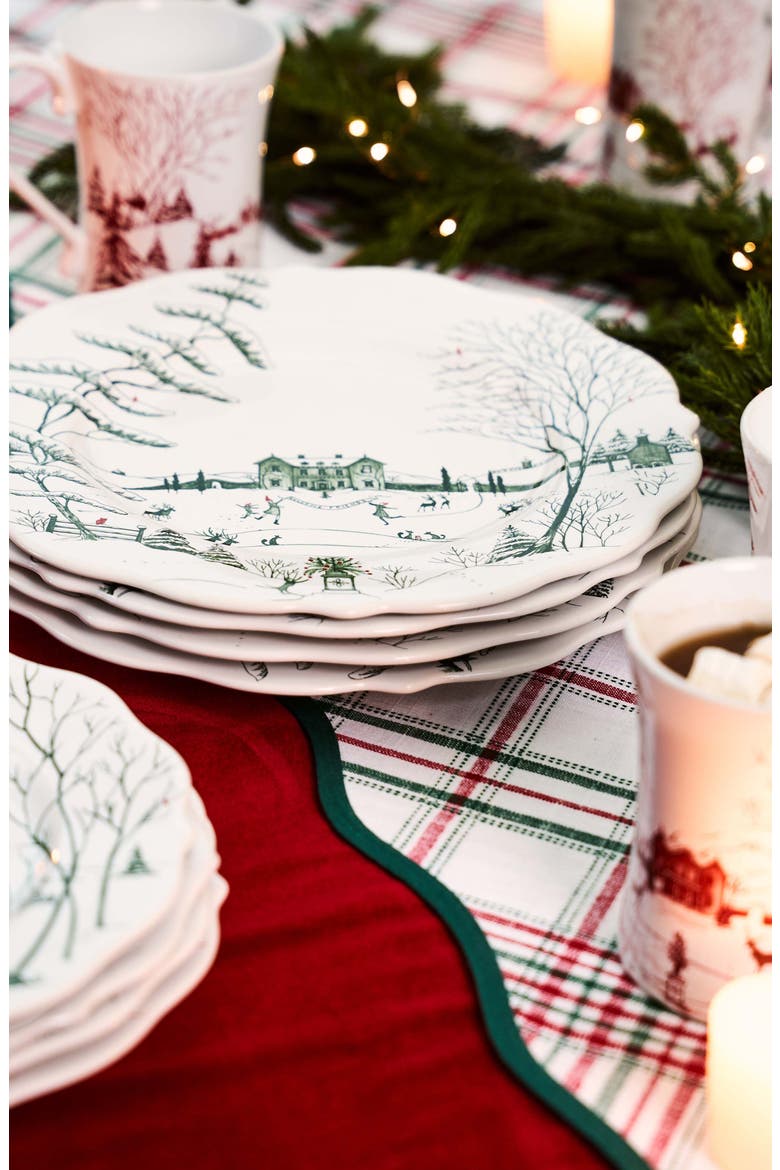 Country Estate Winter Frolic Dinner Plate, Alternate, color, EVERGREEN