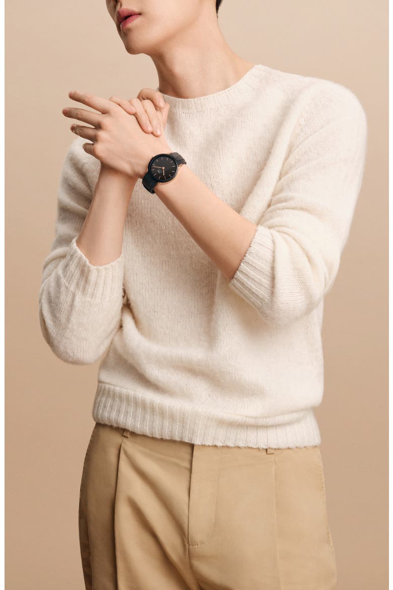 Iconic Motion Rubber Strap Watch, 40mm, Alternate, color, ROSE GOLD/WHITE
