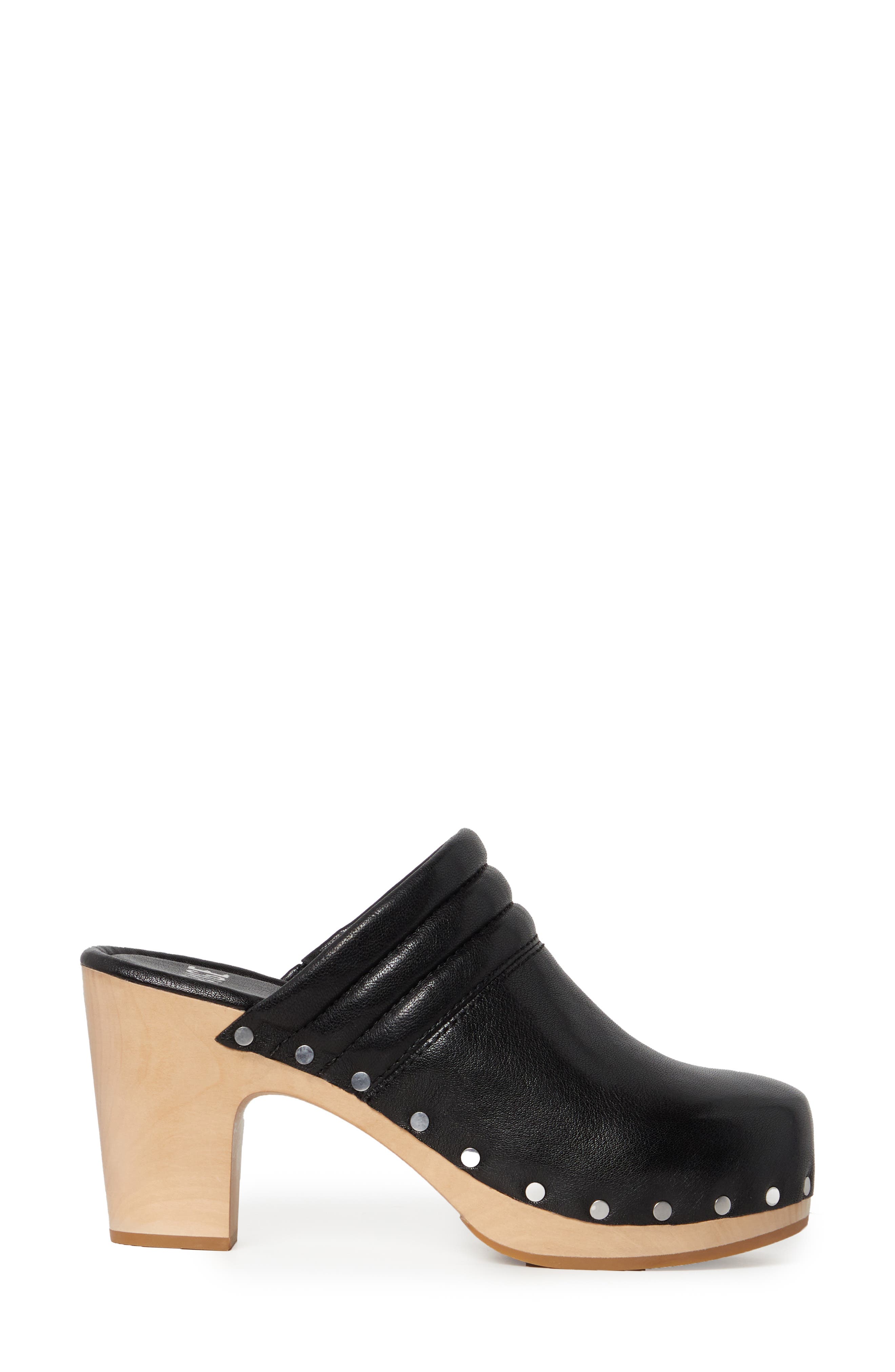 PAIGE Robbie Studded Clog, Alternate, color, Black