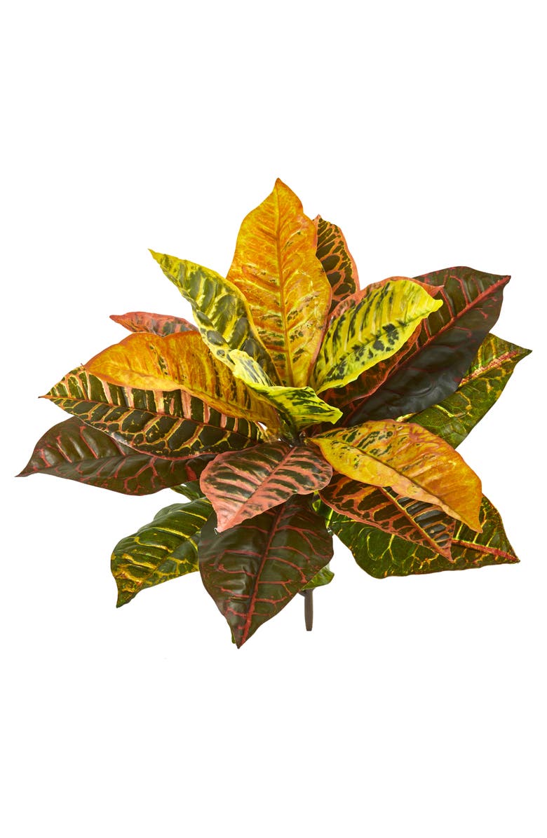 NEARLY NATURAL 21-in Garden Croton Artificial Plant, Main, color, Mixed