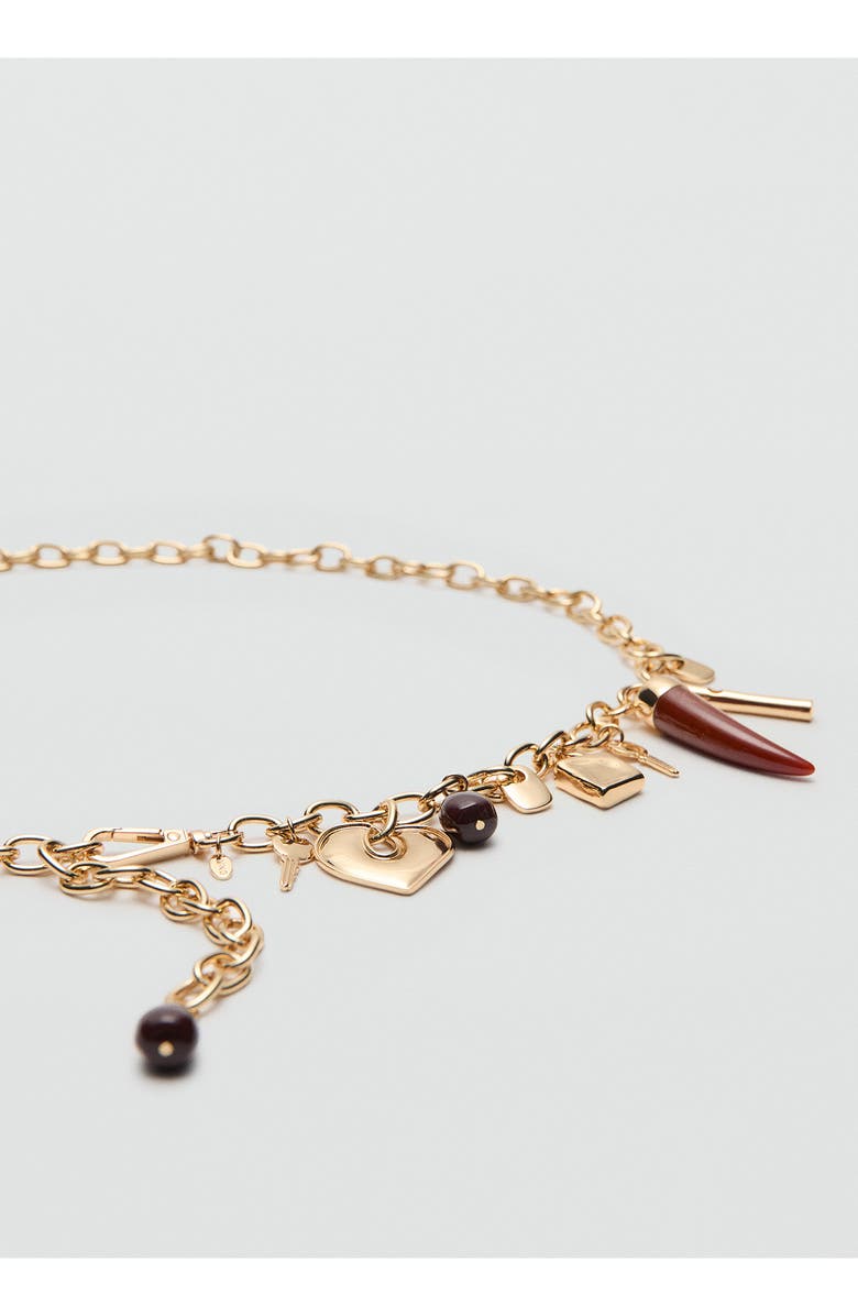 MANGO Multicharm Chain Belt, Alternate, color, Gold