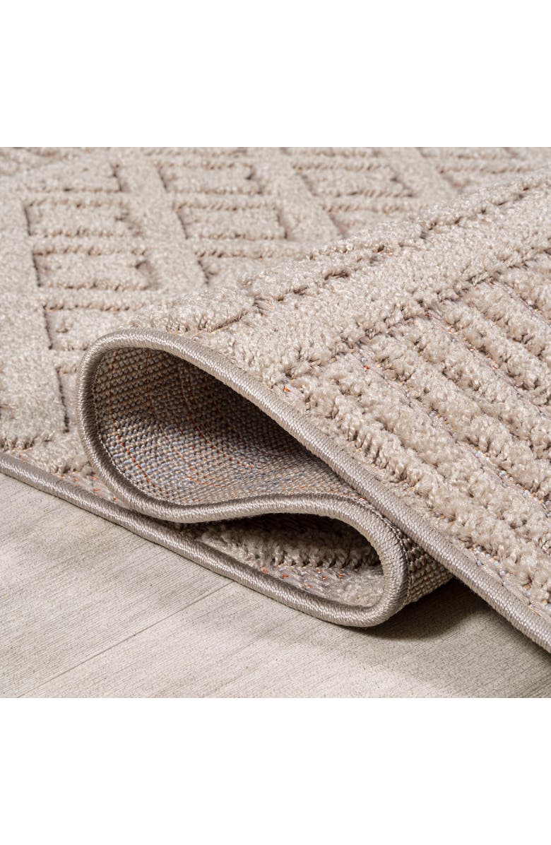 JONATHAN Y Ormond High-Low Modern Trellis Geometric Indoor/Outdoor Area Rug, Alternate, color, Beige/Gray