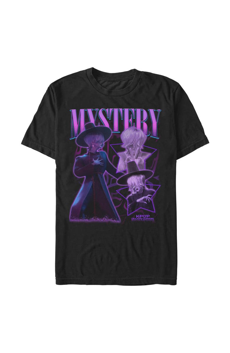 KPop Demon Hunters Men's KPop Demon Hunters Mystery Saja Collage  Graphic T-Shirt, Main, color, Black