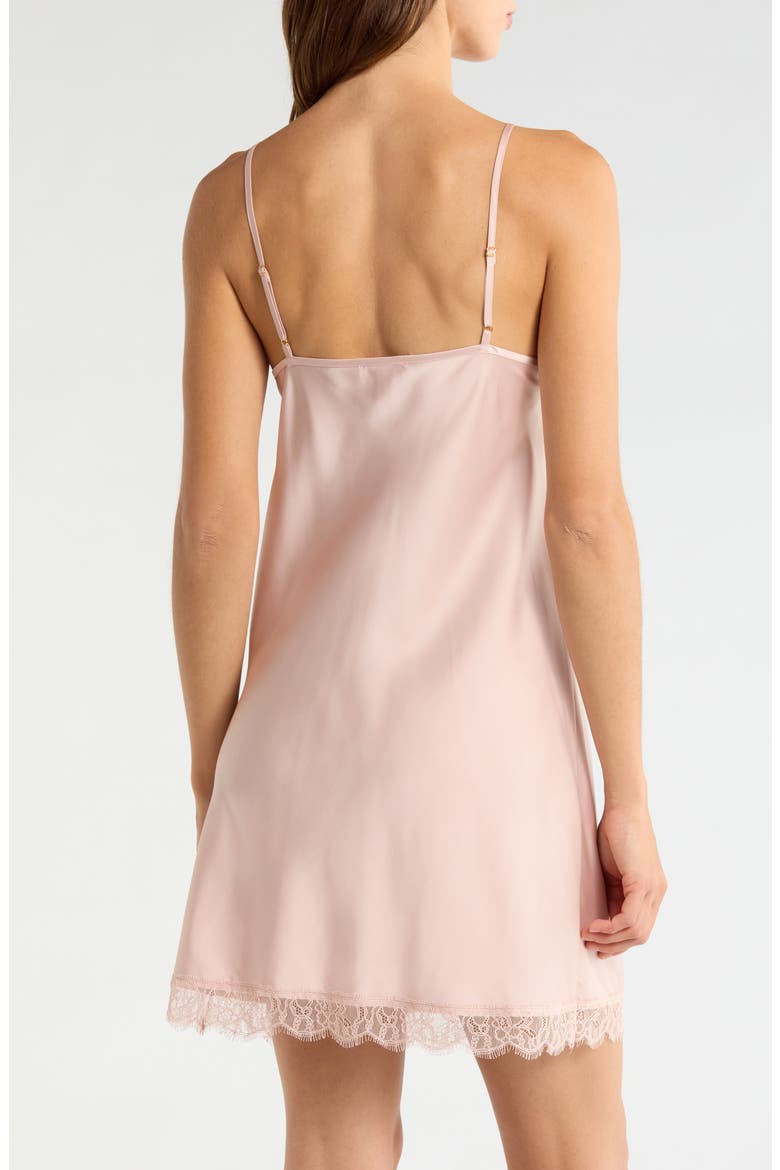 Scalloped Lace Trim Satin Slip, Alternate, color, PINK SEPIA