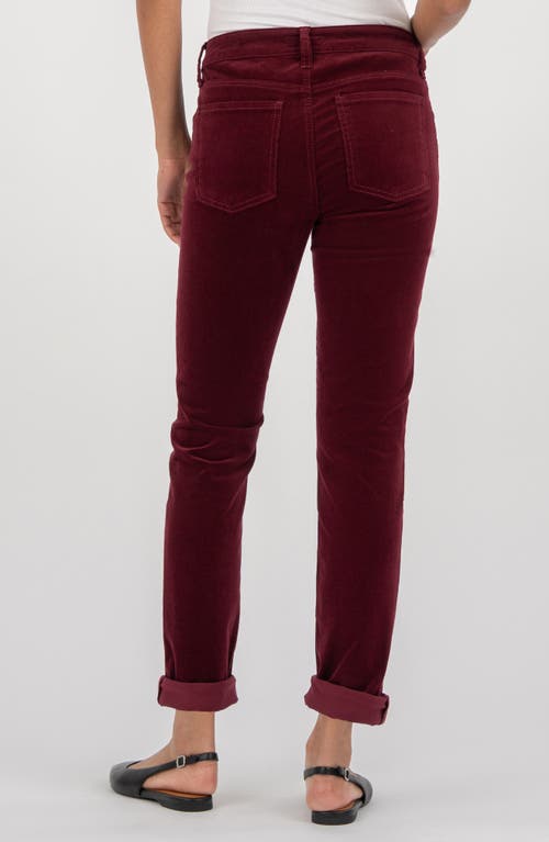 Kut From The Kloth Catherine Stretch Cotton Corduroy Boyfriend Pants In Burgundy