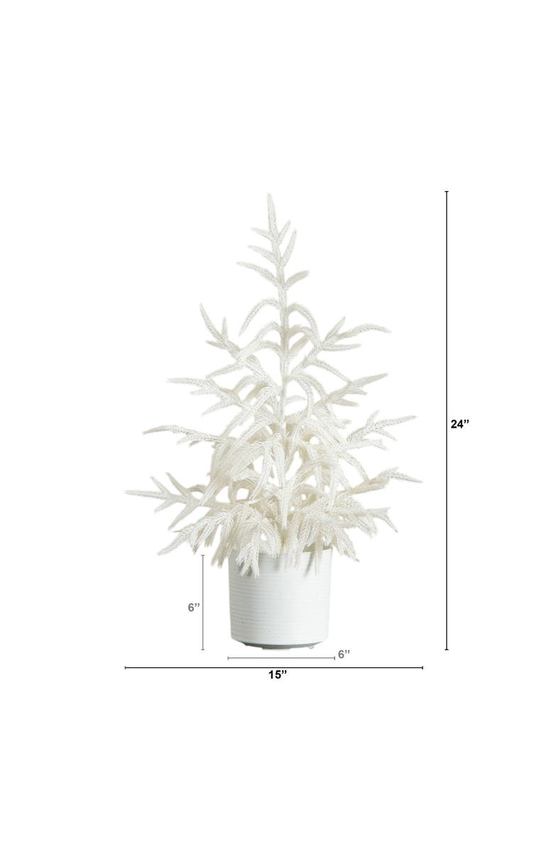 NEARLY NATURAL 2-ft Artificial Real Touch White Norfolk Island Pine Christmas Tree with Natural Look, Alternate, color, White