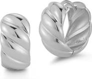 SPHERA MILANO Twisted Huggie Hoop Earrings