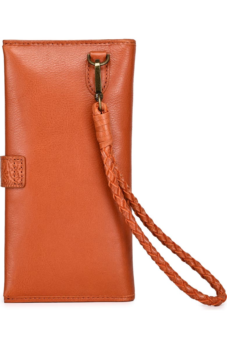 OLD TREND Iris Genuine Leather Modular RFID Wristlet Clutch, Alternate, color, Cognac