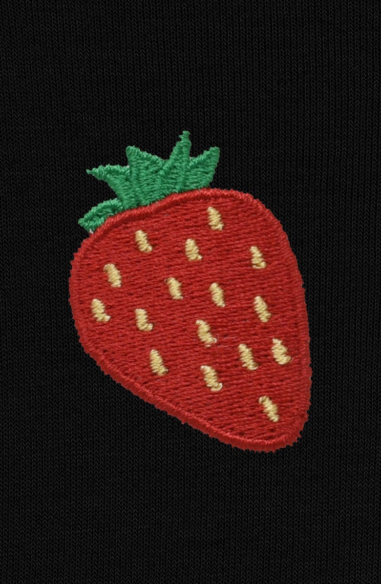 Dalix Strawberry Cropped Fleece Hoodie, Alternate, color, Black