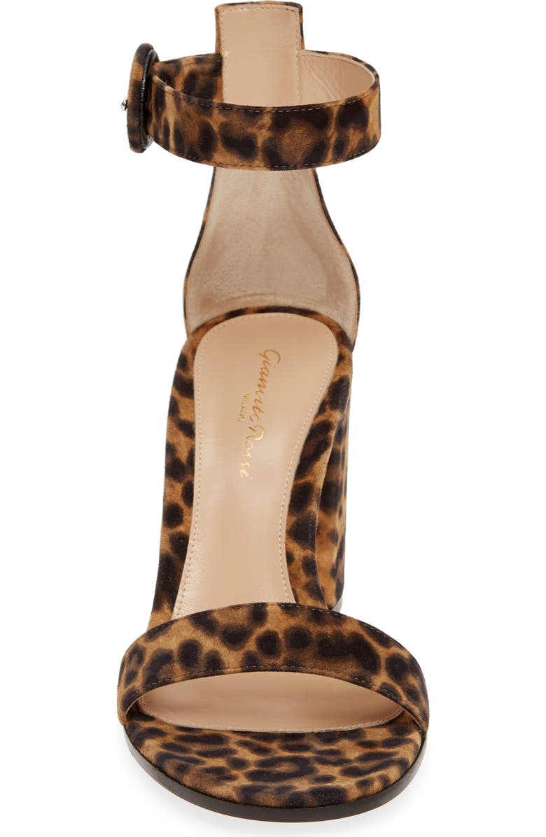 Gianvito Rossi Leopard Print Ankle Strap Sandal, Alternate, color,