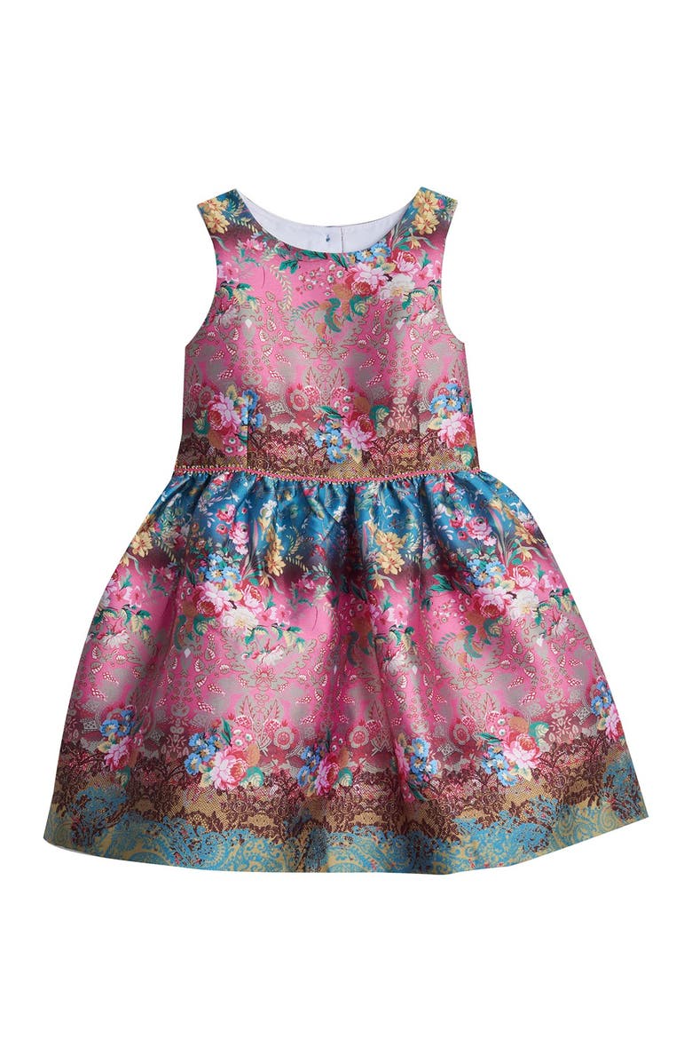 Pippa & Julie Floral Stripe Dress, Main, color, 